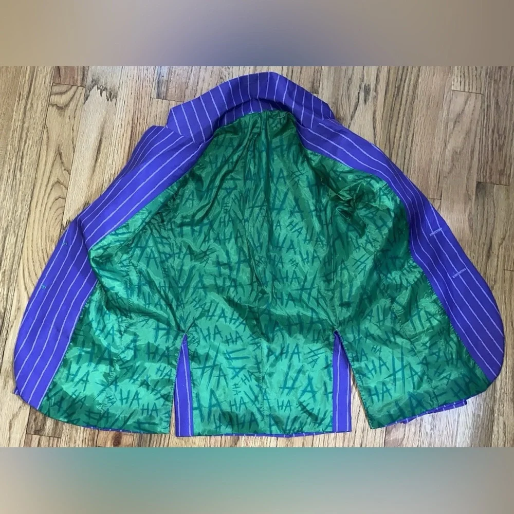 Child Fancy Dress Size Medium Batman Joker Purple Jacket With White Bandana